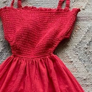 Seven Wonders the Label Red Smocked Open Back Midi Dress Spring Vacation - Sz 6